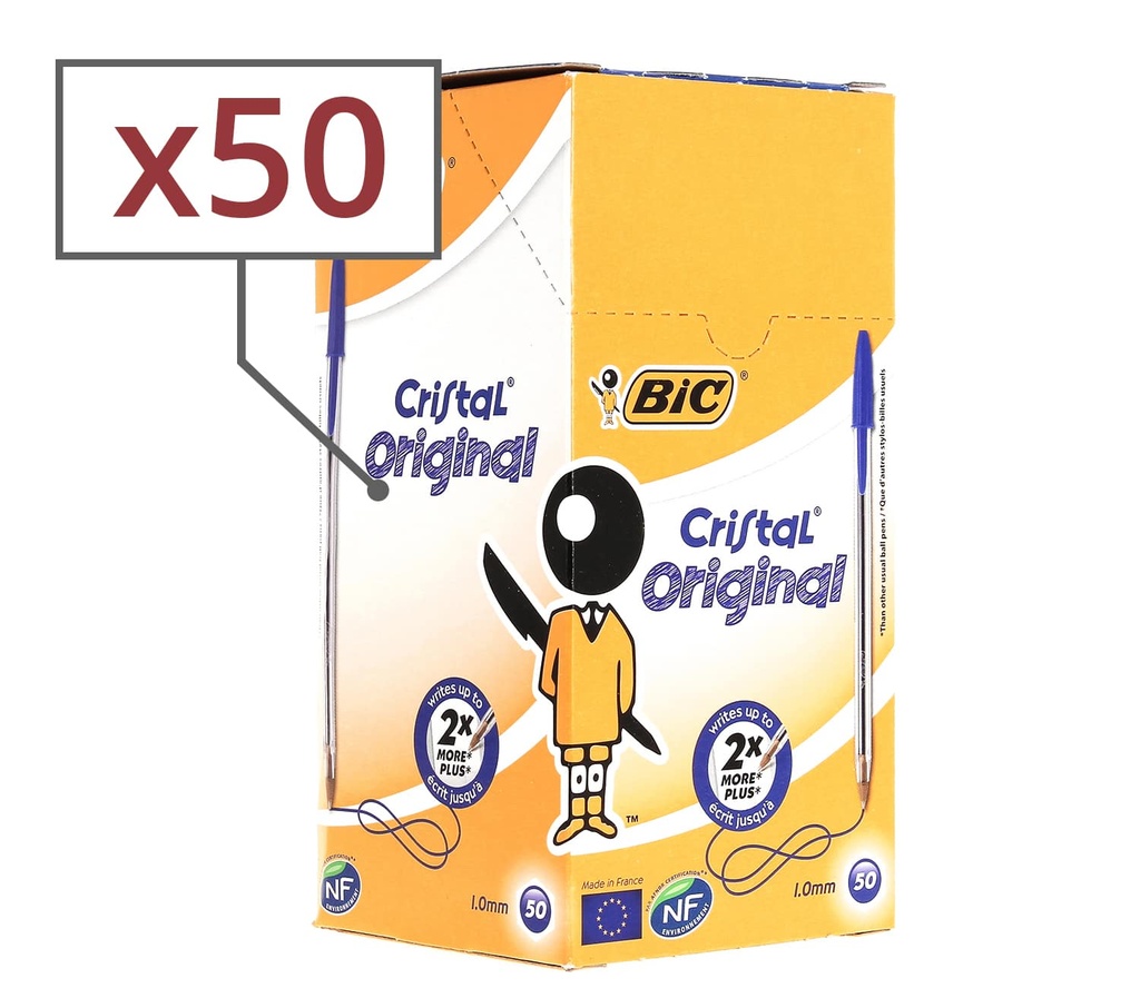 Stylo Bic cristal medium Bleu 