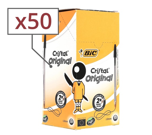 Stylo Bic cristal medium Noir