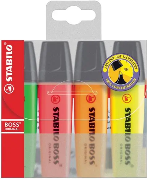 STABILO BOSS ORIGINAL Etui  de 4 surligneurs