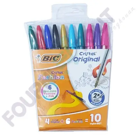 POCHETTE 10 STYLO BIC CRISTAL (4 MEDIUM + 6 FASHION)