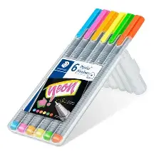 Pochette 6 Stylos triplus Fineliner - Couleur fluo