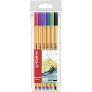Stylo feutre Stabilo point 88 écriture extra-fine - Pochette de 6 couleurs fun