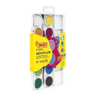 Aquarelle Pastilles JOVI Avec Pinceau - Couleurs Assortis